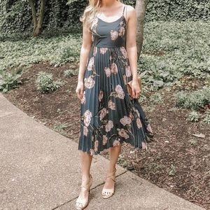 A New Day Floral Pleated Dress